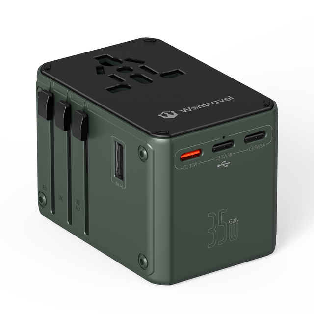 Wontravel Multi Plug 35W GaN Fast Travel Worldwide Charger Universal Travel Adapter USB Travel Adaptor