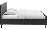 Cama Moderna Minimalista Inteligente con Tapicería de Terciopelo/Lino/Chenilla, Estructura Cromada, Acolchada, Cómoda, con Almacenamiento, Ecológica y Duradera