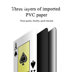 Cartas de Póker Texas Hold'em de PVC 100% Plástico, Fuente Grande, Impresión Personalizada, Palabras en Dorado, Rojo, Verde, Azul, Café, en Oferta - Product Image 2