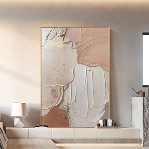 Peinture à l'huile peinte à la main, texture crémeuse abstraite 3D, art pour salon, décoration murale de canapé, cadre en métal, minimaliste moderne - Product Image 3