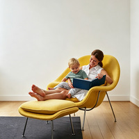 Fauteuil de loisirs et de réunion, canapé et chaise longue en tissu, design nordique créatif, ergonomique, pieds en acier, pour bureau commercial