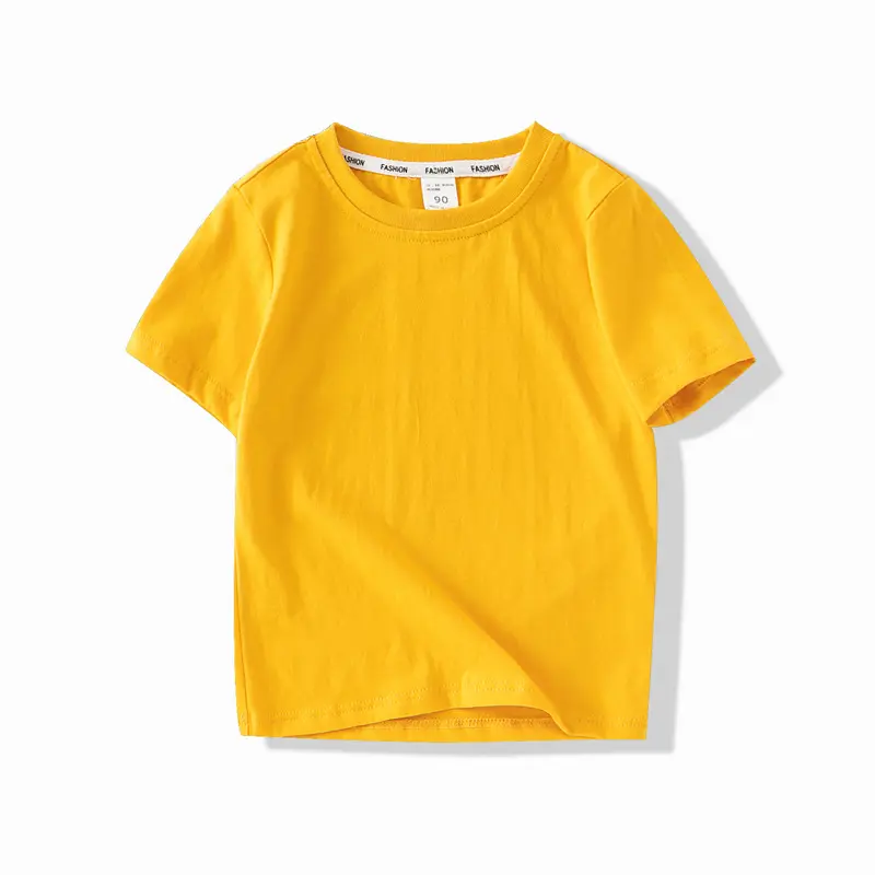 Benutzer definierte Logo Baumwolle Kinder Sommer Kurzarm leer schlicht weich Rundhals ausschnitt Kleinkind Kinder schlichte Baumwolle Sommer Basic Kinder T-Shirt