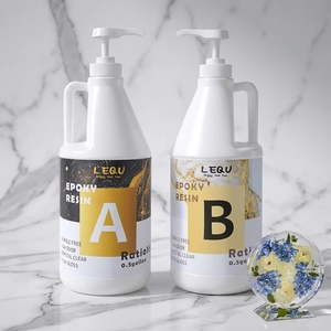 LEQU Happy And Fun 0.5 Gallon Crystal <b>Clear</b> Epoxy Resin Kit, AB Adhesive for Casting Coating Wood Table & DIY Crafts - Product Image 1