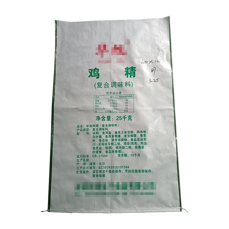 China fabricante de fábrica sacos descartáveis personalizados novos de baixo preço em tecido PP de 25kg