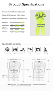 سترة عاكسة للعمال متوافقة مع معايير ANSI/EN ISO الفئة 3، مقاومة للماء وقابلة للتخصيص، مصنوعة من البوليستر للبناء والصناعة والعمال - Product Image 5