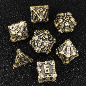 Set di <span class=keywords><strong>Dadi</strong></span> Steampunk in Lega di Zinco Bronzo Antico, <span class=keywords><strong>Dadi</strong></span> Poliedrici Meccanici Unici per Giochi di Ruolo da Tavolo DND RPG - Product Image 1