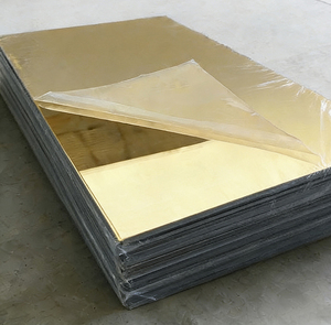 Plaque <span class=keywords><strong>miroir</strong></span> acrylique écologique dorée unidirectionnelle de 1 mm, 2 mm, 3 mm avec film de protection PE, service de découpe <span class=keywords><strong>sur</strong></span> mesure - Product Image 1