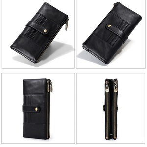 Wholesale for Fashion Genuine Leather Custom Women's Vintage RFID Thread Pattern Short <b>Wallet</b> Polyester Lining Open Closure - Product Image 3