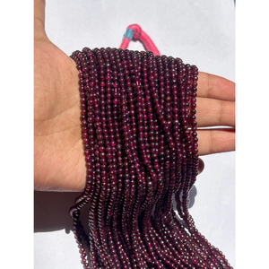 Cuentas Redondas de Piedra Roja Oscura para Hacer Pulseras, 8mm Aprox., Hilo de 20cm, Suministros de Piedras Preciosas - Product Image 1