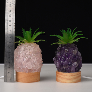 Tinh Thể Tự Nhiên Chữa Bệnh Đá Đèn Pha Lê Dứa Ánh Sáng Ban Đêm Pha Lê Chip Đèn Cho Quà Tặng - Product Image 2