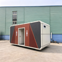 Toilettes mobiles en conteneur de 20 pieds, panneaux sandwich préfabriqués, étanches et portables, pour chantier de construction et parc public