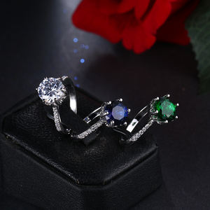 HIBRIDE 3色圆形立方锆石戒指女结婚新娘戒指礼品anillos女R-169 - Product Image 5