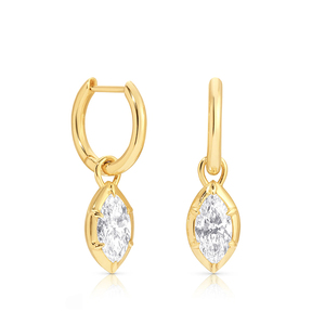 LYBURCHI 925 Sterling Silver 18K <strong>Gold</strong> Plated Minimalist Bezel CZ <strong>Dangle</strong> Hoop <strong>Earrings</strong> 2026 New Arrival Fine Jewelry Wholesale - Product Image 6