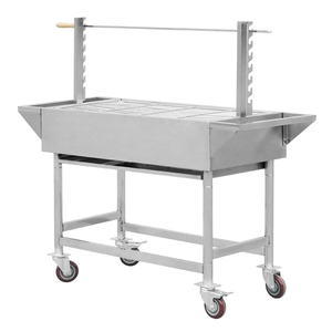 <span class=keywords><strong>Barbecue</strong></span> à <span class=keywords><strong>charbon</strong></span> de bois en acier inoxydable avec <span class=keywords><strong>chariot</strong></span> et brochettes <span class=keywords><strong>sur</strong></span> le dessus pour l'extérieur – Offre Spéciale - Product Image 1