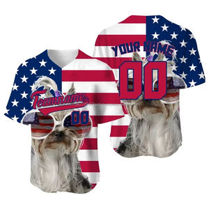 Maillots de baseball pour hommes, avec impression par sublimation, chemises personnalisées, drapeau animal, maillot de sport décontracté vierge par sublimation - Product Image 1