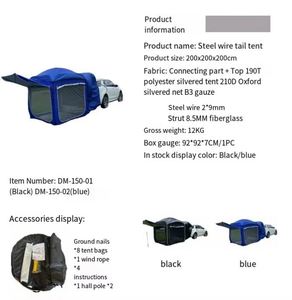 Auvent de voiture pliable et imperméable pour camping, tente de camionnette, fixé sur le hayon pour les loisirs - Product Image 3
