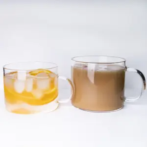 Gelas borosilikat aman panas pribadi murah kualitas tinggi cangkir gelas minum jus kopi teh anggur untuk grosir