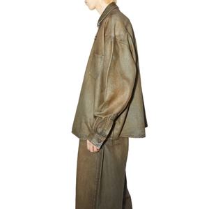 เสื้อเชิ้ตเดนิมผู้ชายทรงโอเวอร์ไซส์ ผ้าฝ้าย 100% สวมใส่สบาย ไม่ยับ ทรงลำลอง แบบกระดุม  สำหรับทุกเพศ - Product Image 2