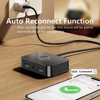 Récepteur audio 60-en-1, adaptateur sans fil stéréo RCA 3,5 mm pour musique sans perte, prend en charge la lecture de clé USB, amplificateur pour la maison/la voiture