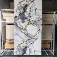 Panneau mural imperméable SPC moderne, motif géométrique, surface en PVC ignifuge, panneaux muraux intérieurs pour hôtel