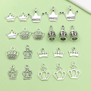 Antique <b>Silver</b> Alloy <b>Crown</b> Pendant Mixed Shapes For DIY Jewelry Accessories - Product Image 1