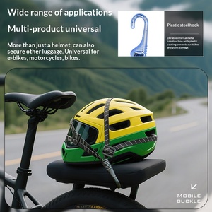 Cordon élastique rétractable haute résistance à longueur réglable avec crochet pour bagages/casque de moto - Product Image 2