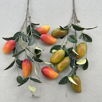 Kunstmatige mangoboomtak, nep mango stengels 95cm, zes mango's, groothandel, rechtstreeks van de fabriek, fruittak voor thuisdecoratie, vaas QYYN-1031