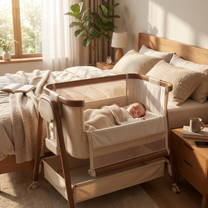 Berceau à bascule électrique <span class=keywords><strong>pour</strong></span> nouveau-né de 0 à 24 mois, <span class=keywords><strong>lit</strong></span> à bascule <span class=keywords><strong>pour</strong></span> bébé avec fonction de cododo - Product Image 5