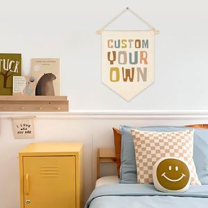 Hot Sell Eco-Friendly Polyester Custom Hanging Rectangle <b>Flag</b> 15x11 Inch Wood Flagpole Digital Printing Kids Nursery Playroom - Product Image 6