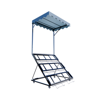 Estante Metálico Plegable de Alta Capacidad para Exhibición de Vegetales en Supermercados, de Una Sola Cara, Desmontable, con 3 Niveles, Resistente - Product Image 2