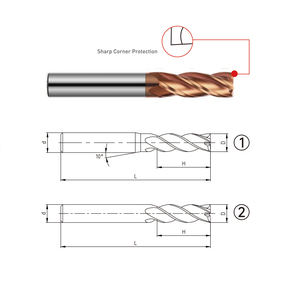 High Quality Solid Carbide Tungsten Flat Milling Cutter 50mm Length <strong>End</strong> <strong>Mill</strong> with ODM Customization Support HMQ-4E50-D2.0 - Product Image 2