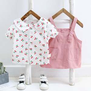 Overoles Rosados de Manga Corta con Bolsillos, Estilo Coreano para Niños, en Oferta, con Diseño Desgastado y Estilizado, Trajes Deportivos - Product Image 2