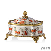 Bol à bonbons européen de luxe à trois couches Assiette à fruits multi-design Céramique bronze blanc Décoration intérieure Cadeau fantaisie Article en porcelaine