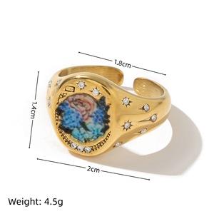 Anillos de Acero Inoxidable con Diseño de Corazón, Mariposa, Flor y <span class=keywords><strong>Cisne</strong></span>, Chapados en Oro de 18K, con Logotipo Personalizado, Joyería de Moda para Mujer - Product Image 6
