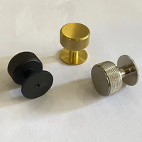 2026 Más vendido Juego de pomo de latón satinado moleteado para puerta de paso interior y gabinete, con cilindro tubular y manija de cerradura