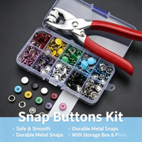Metall-Druckknopf-Set, bunte Druckknöpfe, Presszange, Nähwerkzeug-Set für Kleidung und Stoffe mit Aufbewahrungsbox