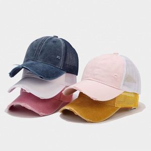 Casquette de baseball tendance effet usé en coton délavé avec maille respirante – Nouvelle collection été - Product Image 4