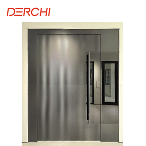Portes d'entrée résidentielles DERCHI USA Nfrc pour maison, résistantes aux ouragans, antivol, en verre à <span class=keywords><strong>grille</strong></span>, en aluminium, pivotantes - Product Image 6