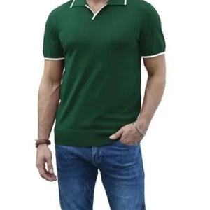 เสื้อโปโลคอวีผู้ชายแบบปรับแต่งโลโก้ ทรงปกติ สำหรับเล่นกอล์ฟ เนื้อผ้าถัก ระบายอากาศได้ดี - Product Image 2