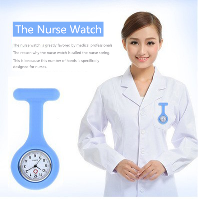 Unisex Silicone Nurse Doctor Medical Watch & Pocket Brooch Hospital-Themed Quartz Movement 15 Colors Portable Fashionable Gift