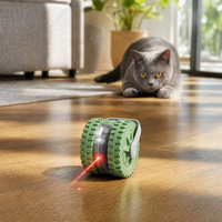 Mainan Kucing Modern TPR yang Mudah Digunakan, Bola Bergulir Otomatis dengan Tongkat Bulu, Mainan Interaktif yang Menyenangkan untuk Kucing Aktif di Dalam Ruangan