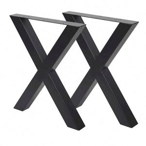 High Quality Modern Set of 2 X-Shape Cast Iron Dining <b>Table</b> <b>Legs</b> for Outdoor Use - Product Image 4