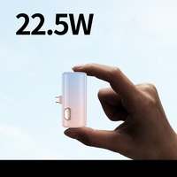 Nouvelle mini batterie externe portable 5000mAh ultra-mince à charge rapide 22.5W avec écran LED, type-C 2-en-1, chargeur d'appareil mobile