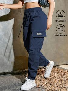 <span class=keywords><strong>Pantalon</strong></span> cargo décontracté pour <span class=keywords><strong>femme</strong></span>, imperméable, léger, respirant, multi-poches, finition délavée, logo personnalisable - Product Image 1