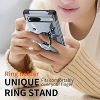 Etui magnétique pour Google Pixel 7 Pro Colorful 3 in 1 Rugged Armor 360 Rotating Metal Kickstand Phone Cover Case