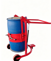 Chariot manuel rotatif pour fûts de 350 kg, robuste, en acier, avec certification CE, roues silencieuses en PU, portée de levage de 100 mm