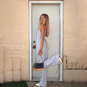 Bộ vest và quần không tay, cúc cài, chất liệu cotton, dành cho nữ, hai mảnh, thời trang, size S-L - Product Image 4