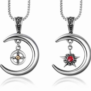 2021 acciaio inossidabile mezzaluna luna stella collana donna spirituale islamico musulmano fase lunare ciondolo gioielli religiosi turchi - Product Image 1