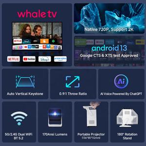 Hotack X1AA Smart Android13 Baleine TV Home Cinéma Projecteur HD LED Portable Projecteur de <span class=keywords><strong>Film</strong></span> Extérieur - Product Image 6