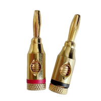 Connecteur audio à fiche banane 4mm pour haut-parleur à vis plaqué or